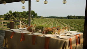 Faux Burlap Oval Tablecloth