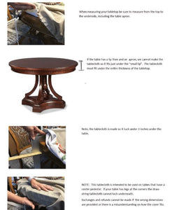 Poly Premier Round Fitted Tablecloth, Fitted Table Topper With Elastic