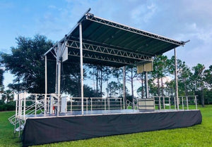 Stage skirt flat wrap at a special event