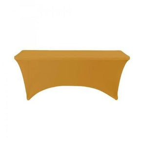 Gold 24" x 96" x 29" Spandex Fitted Table Cover Special - Premier Table Linens 