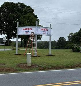 harris walz banners