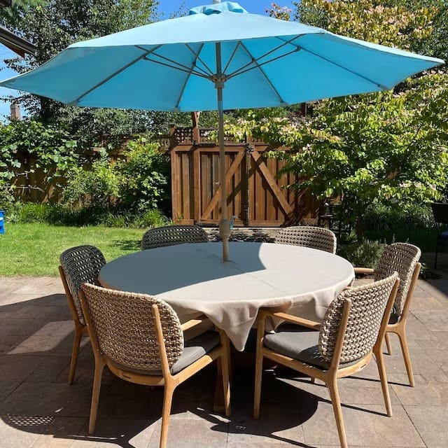 Panama Round Tablecloth With Umbrella Hole, Slit and Velcro