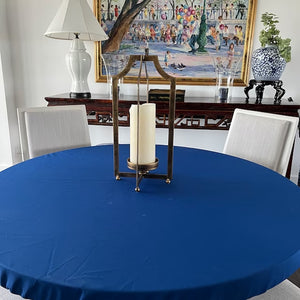 Poly Premier Round Fitted Tablecloth, Fitted Table Topper With Elastic