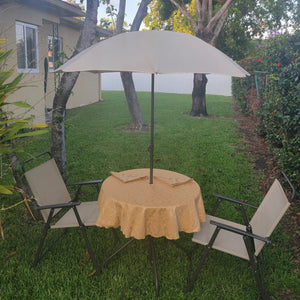 Outdoor Tablecloth With Umbrella Hole, Miranda Damask