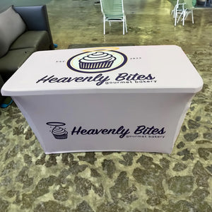 4' Custom Printed Spandex Fitted Table Cover - All Over Print