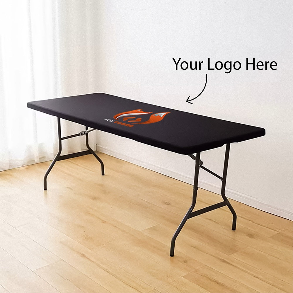Aapi Table Topper Custom Printed Rectangular Spandex Table Topper With Elastic