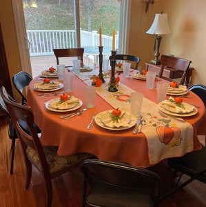 Orange panama tablecloth