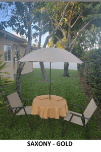 Outdoor Tablecloths With Umbrella Hole, Saxony Damask