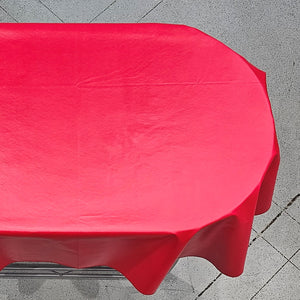 red vinyl oval tablecloth
