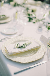 Spun poly napkins with menus on top