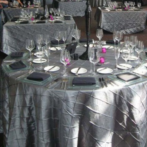 pintuck taffeta wedding tablecloth