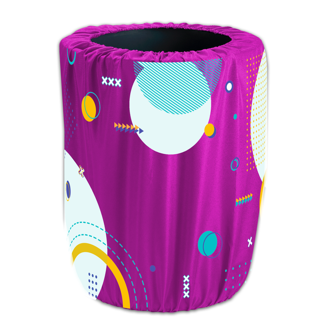 55 Gallon Custom Printed Poly Trash Can Cover  with all over print