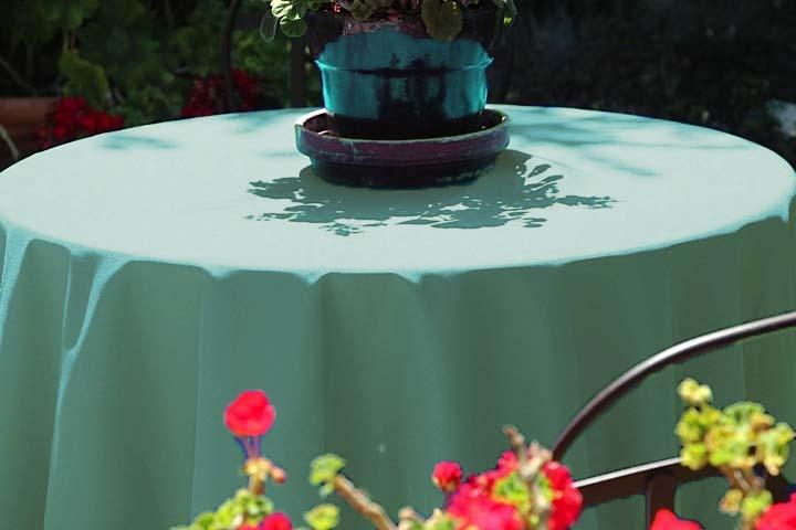 Round Tablecloth 94 Inch - Premium Polyester Fabric For Wedding, Banquet, Restaurant - Black - View #4