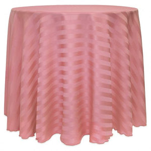 poly stripe dusty rose tablecloth