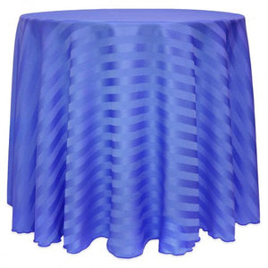 poly strip royal blue tablecloth