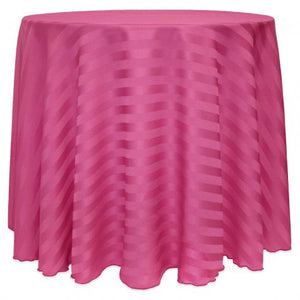 poly stripe raspberry tablecloth