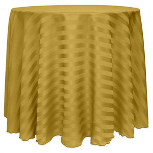 poly stripe gold tablecloth