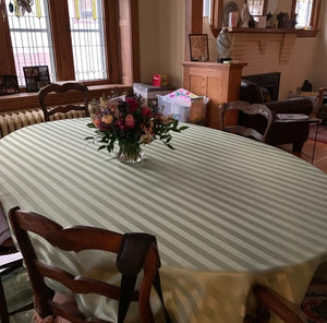 Poly Stripe Oval Tablecloth