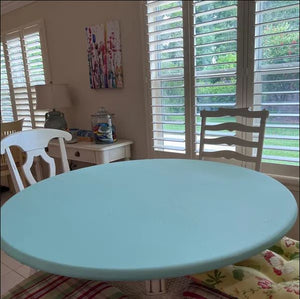 Poly Premier Round Fitted Tablecloth, Fitted Table Topper With Elastic