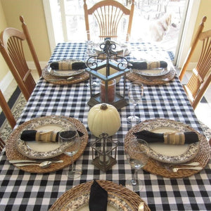 Rectangular Checkered Tablecloth, Gingham Tablecloth