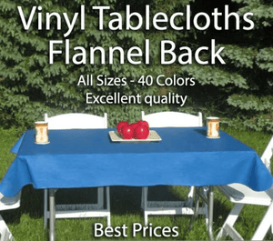 Vinyl tablecloth, Flannel backed vinyl tablecloths
