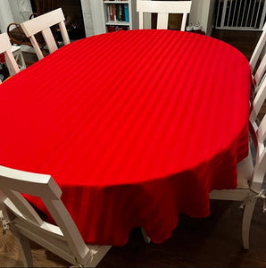 Holiday red Christmas tablecloth