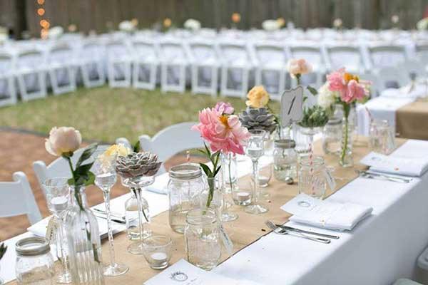 Faux Burlap Rental Table Linens