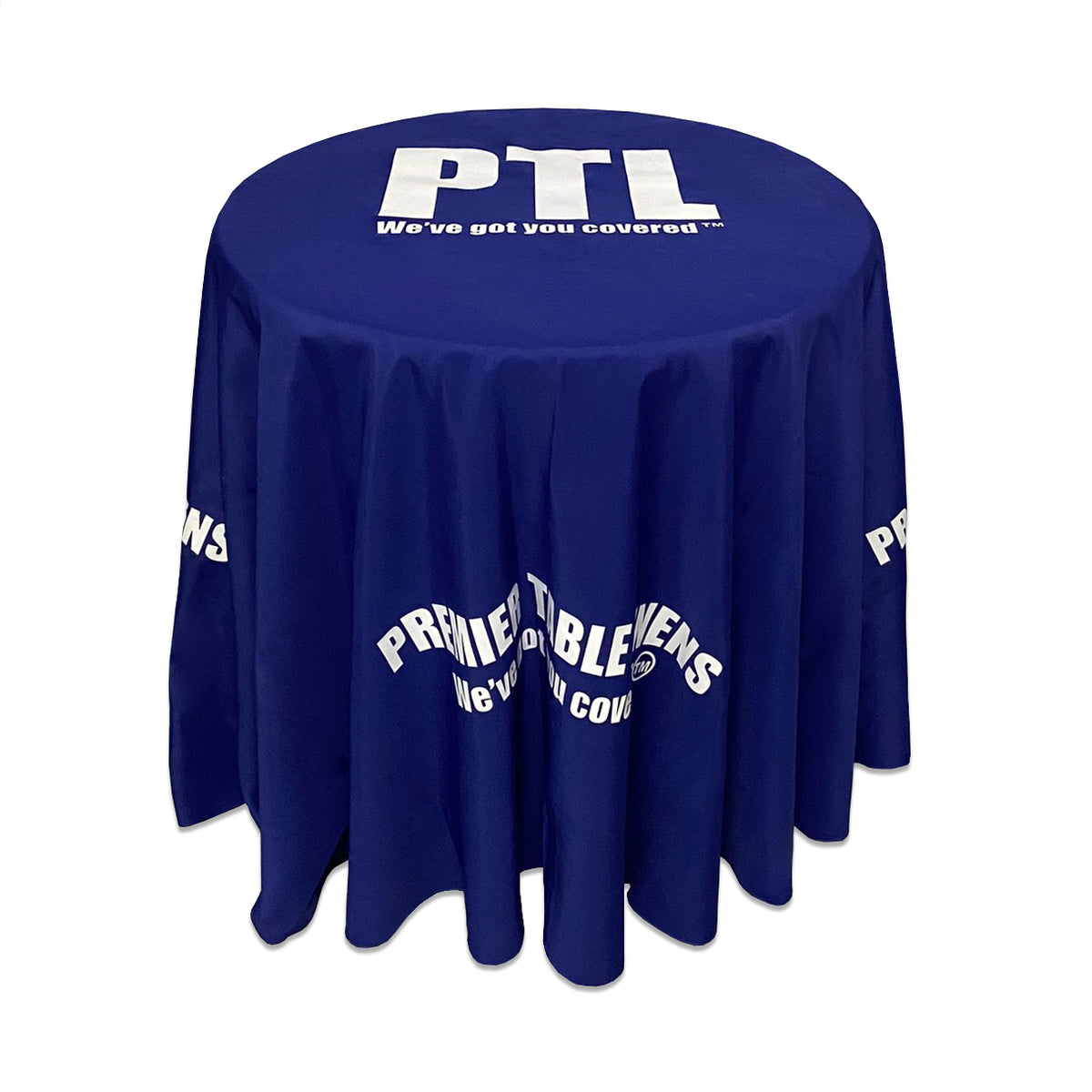Poly Custom Printed Round Logo Tablecloth, 1 or 2 Color