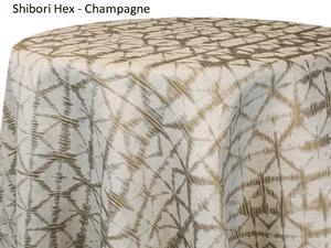 Round shibori hex tablecloth 