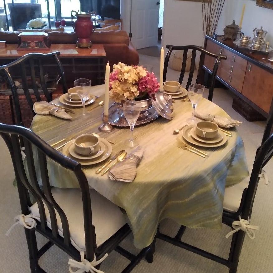 Shibori Stripe Oval Tablecloth