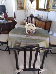 Shibori Stripe Oval Tablecloth
