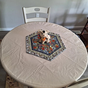 Round Vinyl Fitted Tablecloth, Fitted Table Topper With Elastic - Premier Table Linens