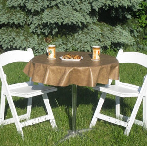 round vinyl tablecloth with flannel backing outdoor