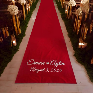 Custom Printed Red Velvet Aisle Runner Special