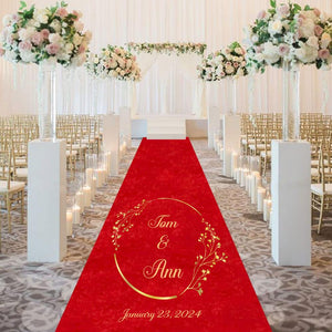 Custom Printed Red Velvet Aisle Runner Special