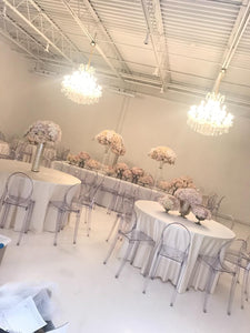 White shantung tablecloth wedding reception