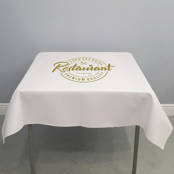 Square Vinyl Logo Tablecloth - Premier Table Linens