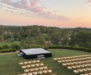 bo pleat stage skirt at a wedding