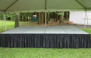stage skirt under a tent