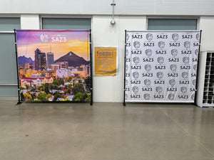 step and repeat backdrop banners at a school