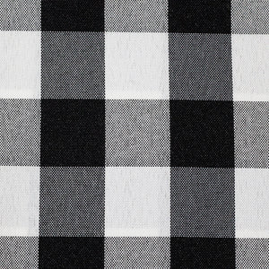 Black / White 90" Round Poly Check Tablecloth