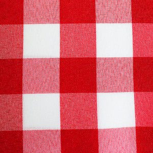 Red / White 90" x 156" Rectangular Poly Check Tablecloth