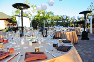 wedding tablecloths at outdoor reception