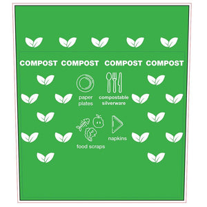 Mock-up of Green compost recycling bin with one color print