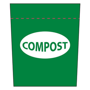 Mock-up of green compost bin with two color print