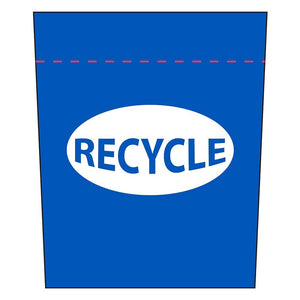 Mock-up of Blue recycle bin with two color print