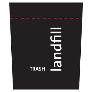 Mock-up of Black Landfill bin with two color print