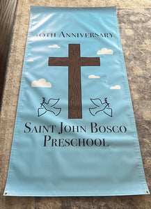 vinyl banner with grommets printed for church