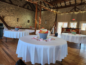 white 90 round tablecloth