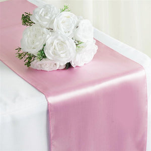Light Pink 12" x 108" Satin Table Runner - Premier Table Linens - PTL 